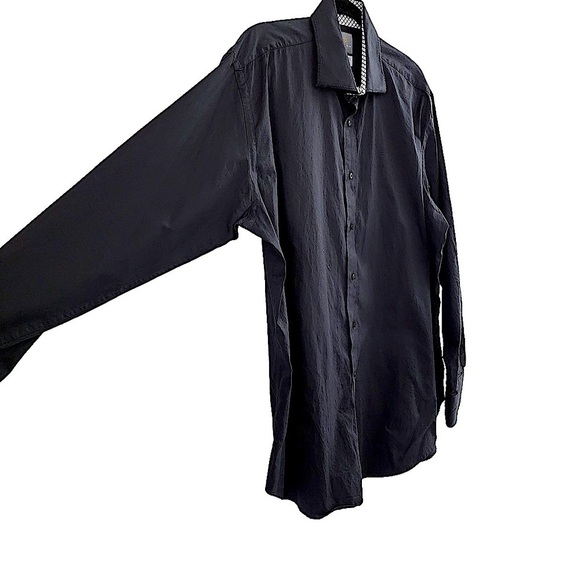 Thomas Dean Black Long Sleeve Shirt with Contrast Cuff Size XL - Picture 5 of 8